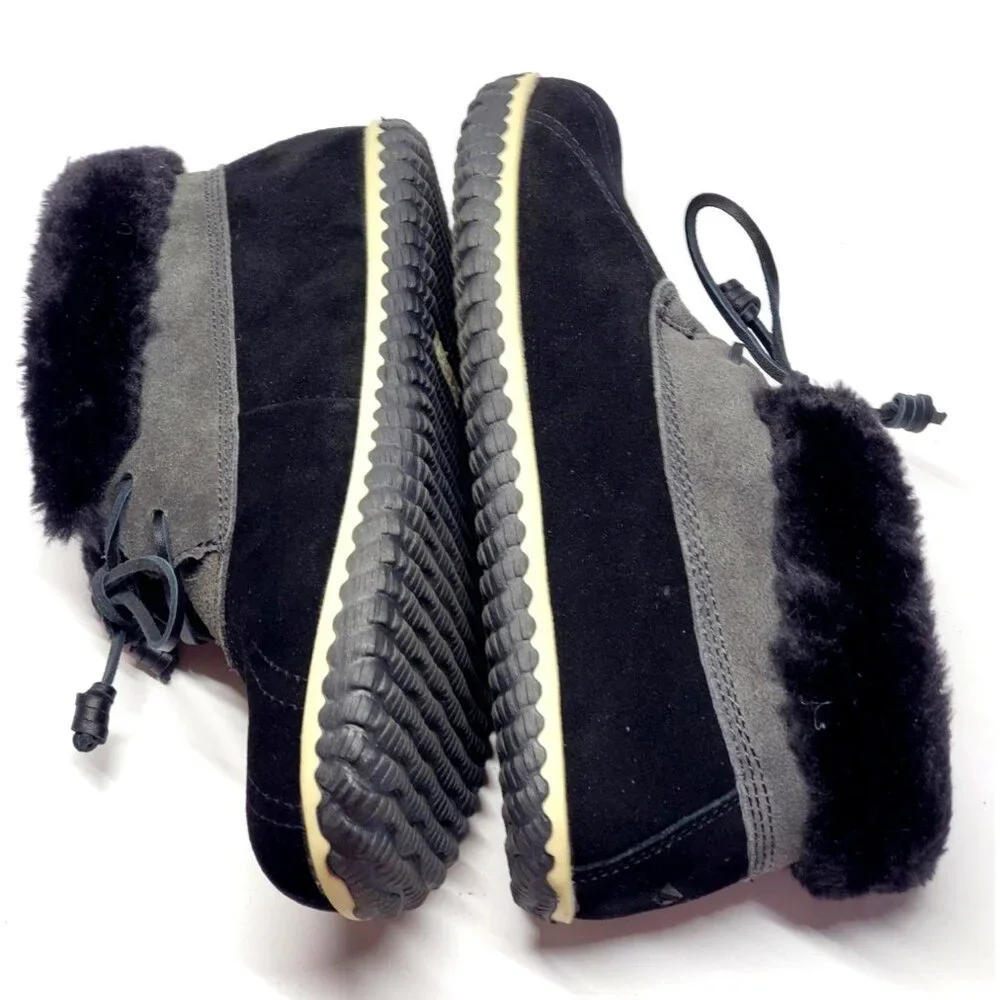 NWB Sperry Top Sider Women's Black Suede Elayna Duck Boot Slipper Size 8M 600 - Picture 9 of 9
